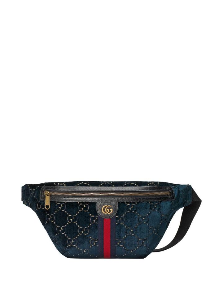 Gucci Gg Velvet Belt Bag - Blue