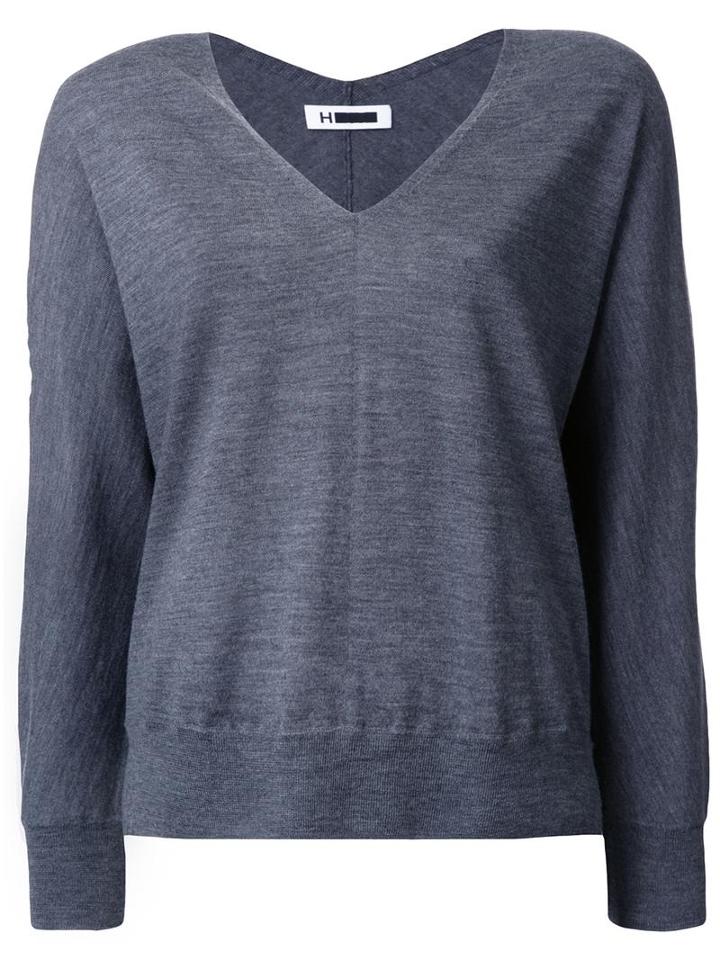 H Beauty & Youth. V-neck Jumper, Women's, Grey, Wool