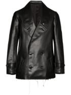 Comme Des Garçons Homme Plus Double Breasted Leather Jacket - Black