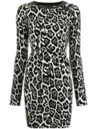 Just Cavalli Leopard Print Dress - White