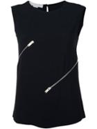Stella Mccartney 'wilma' Zip Detail Top, Women's, Size: 4, Black, Viscose/acetate/spandex/elastane
