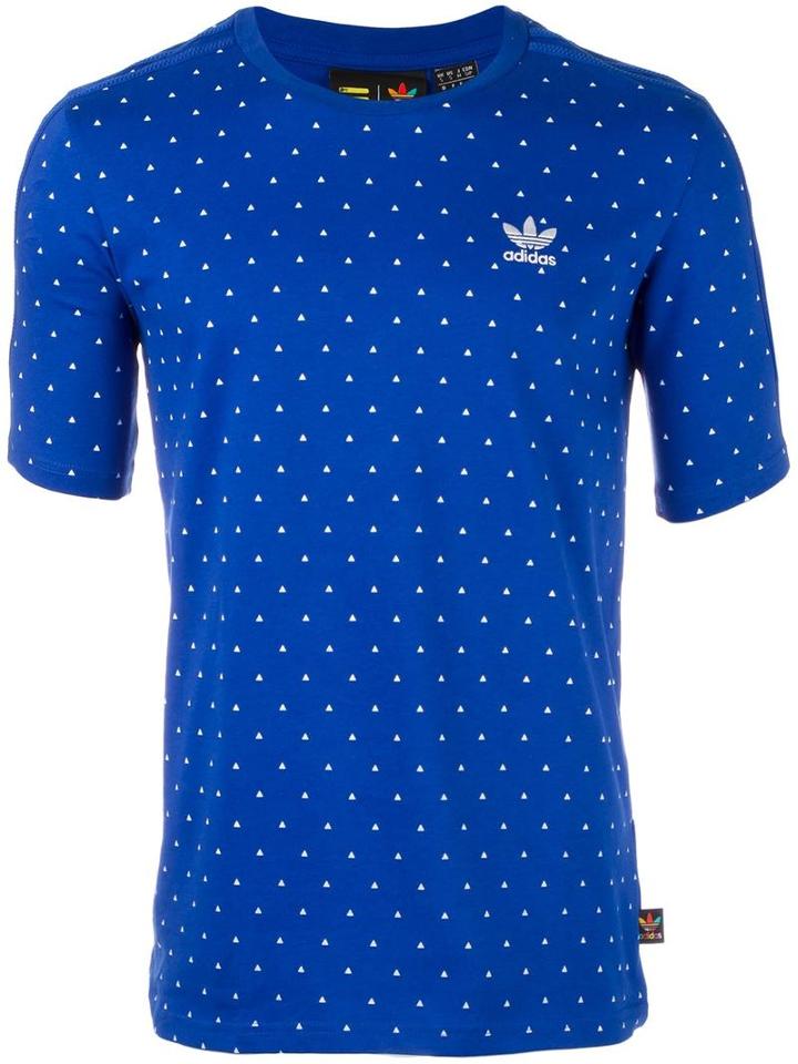 Adidas Originals 'hu Race' Printed T-shirt, Men's, Size: Small, Blue, Cotton