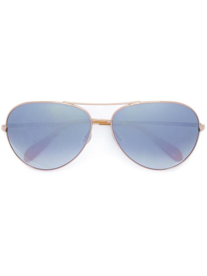 Oliver Peoples Aviator Sunglasses, Women's, Blue, Acetate