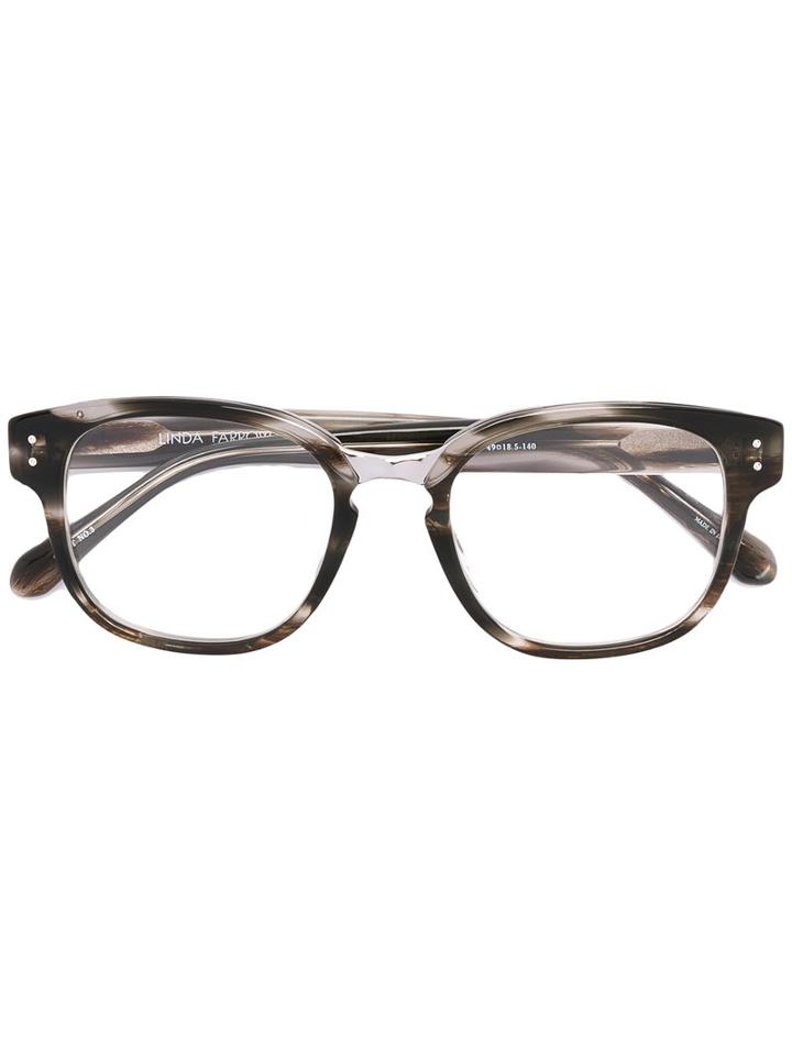 Linda Farrow Square Frame Sunglasses, Women's, Size: 49, Grey, Acetate/metal