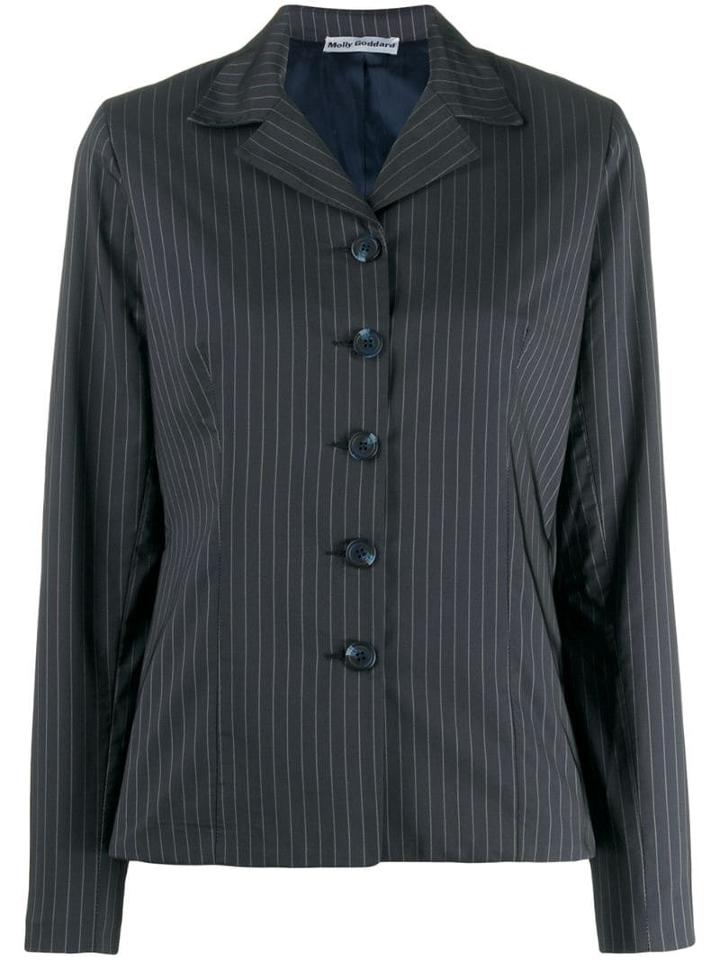 Molly Goddard Pinstriped Fitted Jacket - Blue