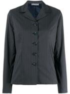 Molly Goddard Pinstriped Fitted Jacket - Blue