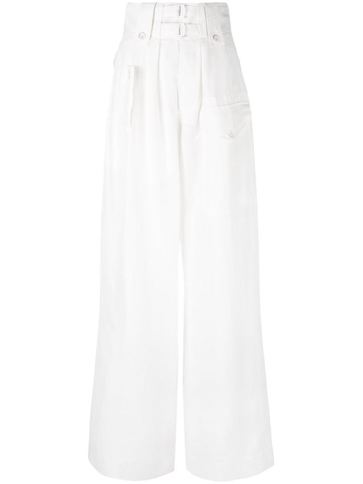 Joseph - Wide Leg Trousers - Women - Silk - 38, White, Silk