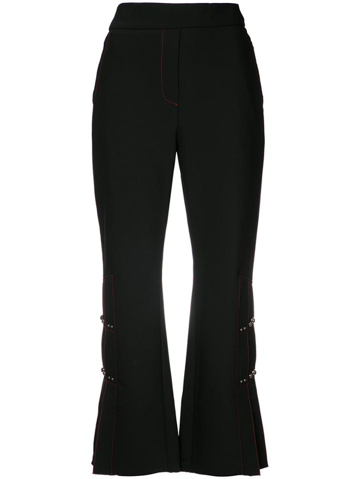 Ellery Pleated Detail Cropped Trousers - Black