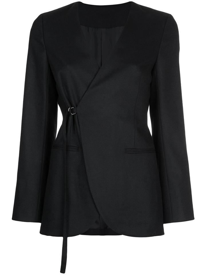 En Route Side Fastening Wrap Blazer - Black
