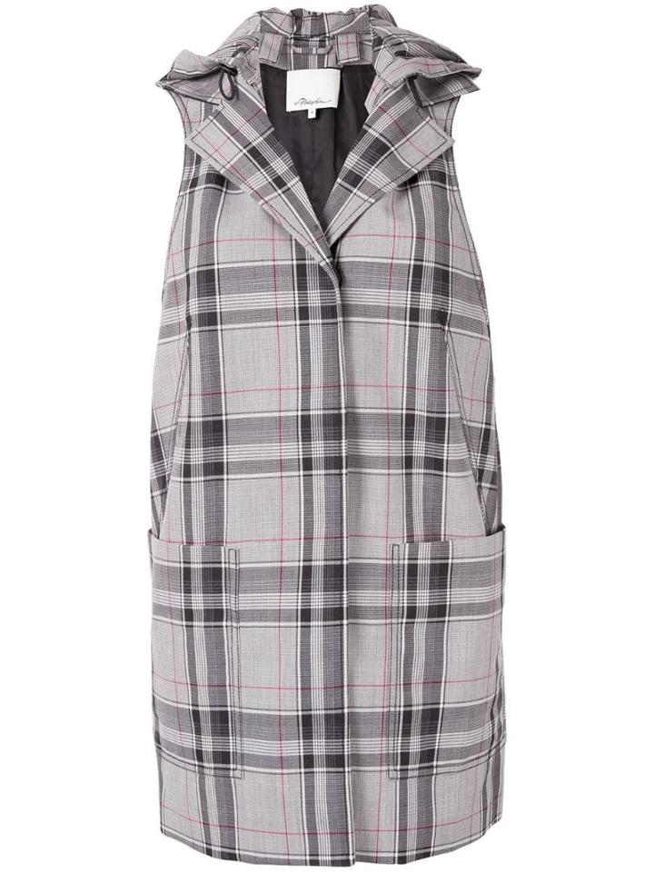3.1 Phillip Lim Plaid Hooded Waistcoat - Grey