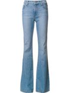 Derek Lam 10 Crosby Light Wash Flared Jeans, Women's, Size: 24, Blue, Cotton/spandex/elastane