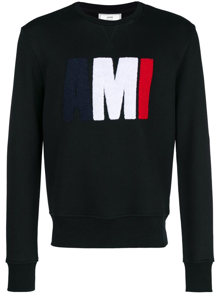 Ami Alexandre Mattiussi Embroidered Logo Sweater - Black