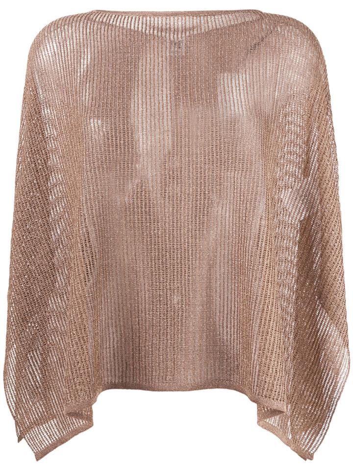 M Missoni Lurex Cape Jumper - Brown