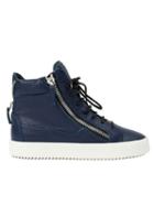 Giuseppe Zanotti Design Kriss Hi-top Sneakers, Men's, Size: 39, Blue, Leather/rubber