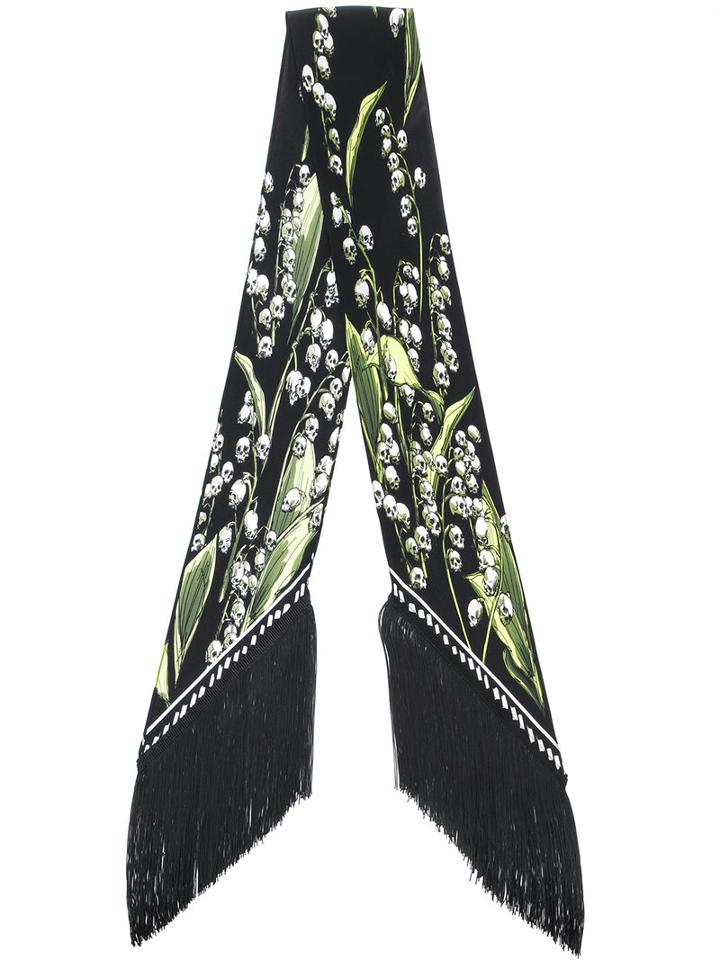 Rockins - Skulls Of The Valley Scarf - Women - Silk - One Size, Black, Silk
