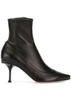 Sergio Rossi Stitching Detail Ankle Boots - Black