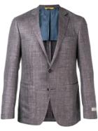 Canali Checkered Single-breasted Blazer - Grey