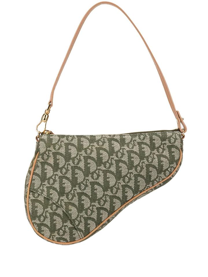 Christian Dior Pre-owned Trotter Pattern Saddle Bag - Green