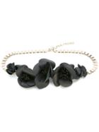 Elie Saab Floral Chain Belt, Women's, Size: Medium, Grey, Calf Leather/brass