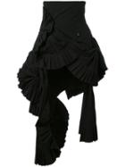 Jacquemus - Ruffled Pleated Skirt - Women - Cotton/polyester - 36, Black, Cotton/polyester