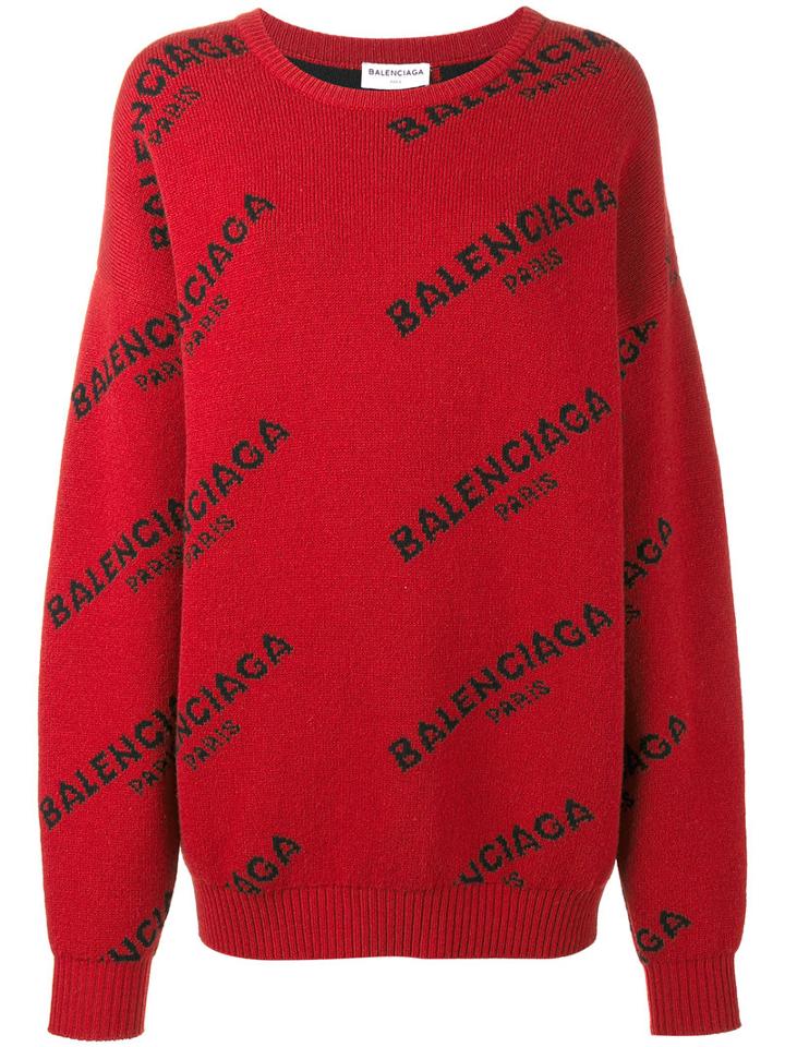 Balenciaga - Logo Jumper - Women - Wool - 34, Red, Wool