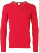 Eleventy V-neck Sweater - Red