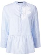 Luisa Cerano - Floral-embroidered Pleated Shirt - Women - Cotton - 42, White, Cotton