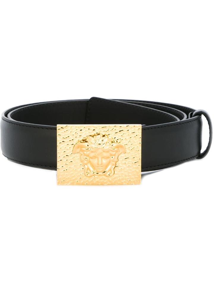 Versace Medusa Belt, Men's, Size: 85, Black, Leather