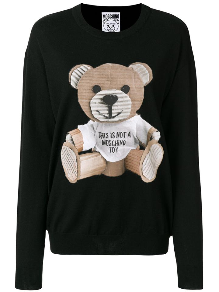 Moschino Cardboard Teddy Jumper - Black