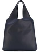 Jil Sander Navy Textured Shopper Tote