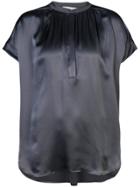 Vince Pleated Front Blouse - Grey