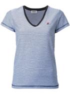 Sonia By Sonia Rykiel Striped V-neck T-shirt, Women's, Size: Medium, Blue, Cotton/spandex/elastane