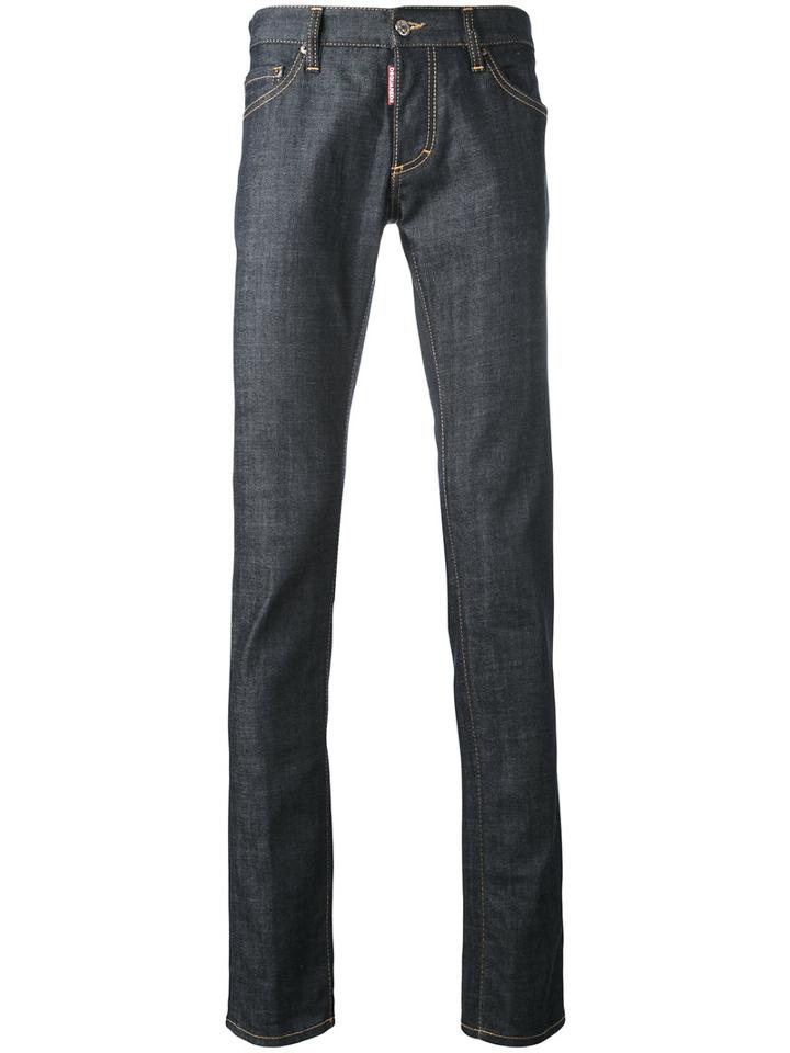 Dsquared2 - Regular Fit Jeans - Men - Cotton/calf Leather/polyester/spandex/elastane - 54, Blue, Cotton/calf Leather/polyester/spandex/elastane