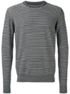 Maison Margiela - Striped Elbow Patch Jumper - Men - Wool/cotton/calf Leather - L, Black, Wool/cotton/calf Leather