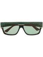 Gucci Eyewear Snake Skin Detail Sunglasses - Green