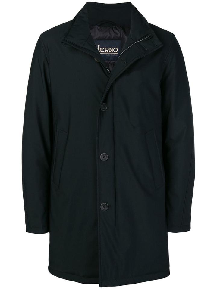 Herno Single-breasted Padded Coat - Black