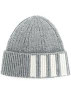 Thom Browne Ribbed Cashmere Hat - Grey