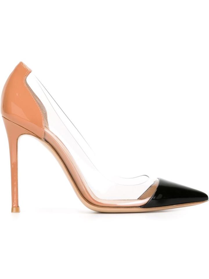 Gianvito Rossi Plexi Pumps, Women's, Size: 35, Black, Leather/patent Leather/plexiglass
