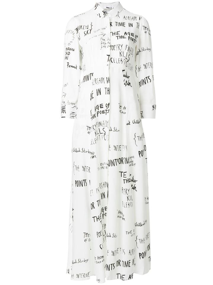 Each X Other Handwritting Long Dress - White