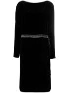 Gucci Velvet Drawstring Midi Dress - Black