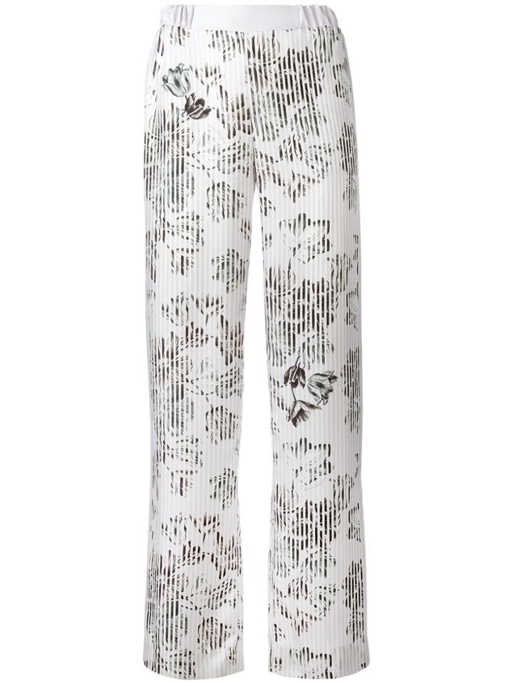 Salvatore Ferragamo Wide-leg Floral Trousers - Pink & Purple