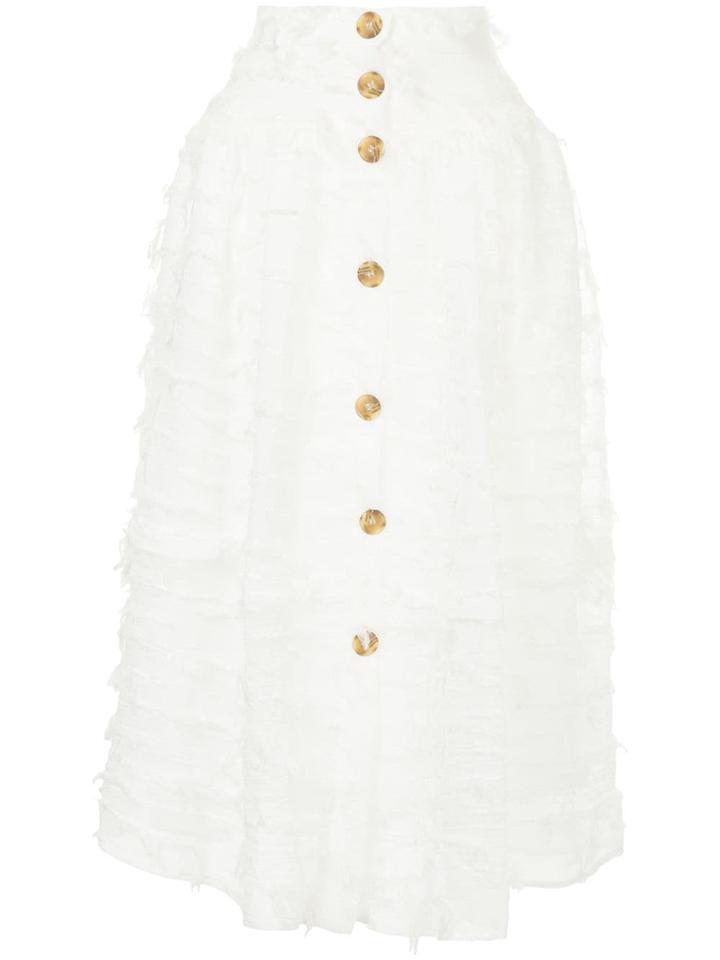 Rejina Pyo Feather Embellished Full Skirt - White