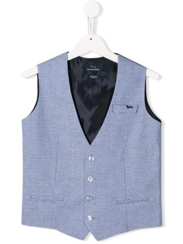Harmont & Blaine Junior Teen Houndstooth Waistcoat - Blue