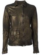 Salvatore Santoro Off-centre Zip Jacket, Women's, Size: 42, Grey, Leather