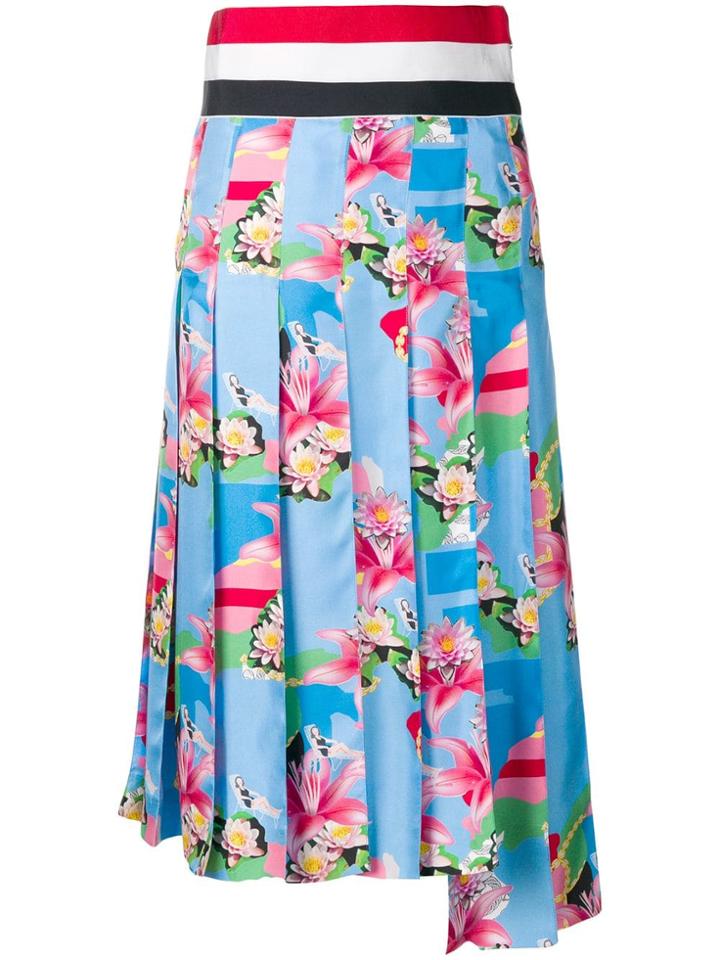Thom Browne Supersized Waistband Floral Skirt - Blue