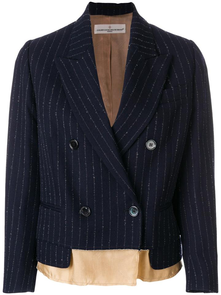 Golden Goose Deluxe Brand Pinstripe Fitted Blazer - Blue