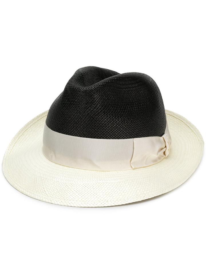 Borsalino Bicolour Panama Hat - White