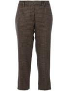 Prada Checked Cropped Trousers - Brown