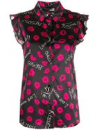 Love Moschino Baci Baci-print Shirt - Black