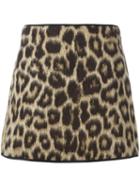 No21 Leopard Print Skirt, Women's, Size: 40, Brown, Acetate/viscose/alpaca/virgin Wool